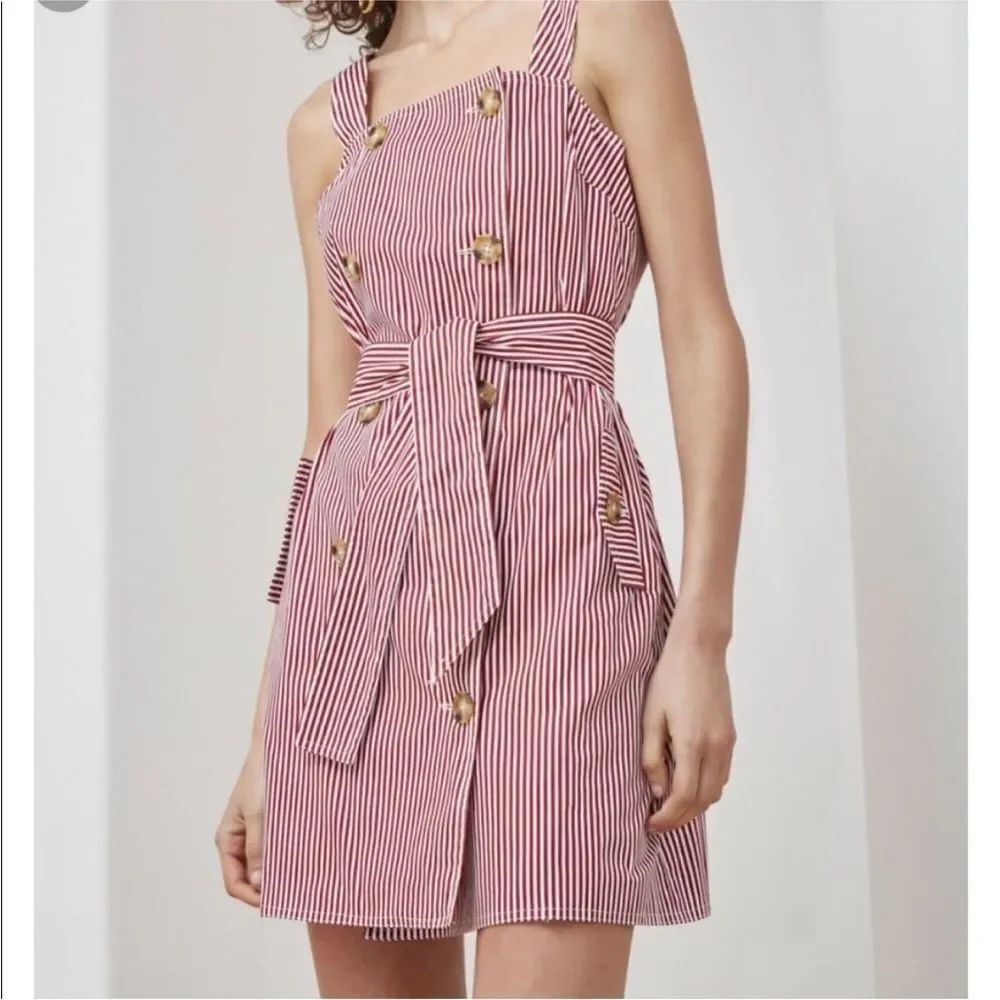 C/MEO Collective Follow Me Red Striped mini dress Medium - Picture 2 of 5